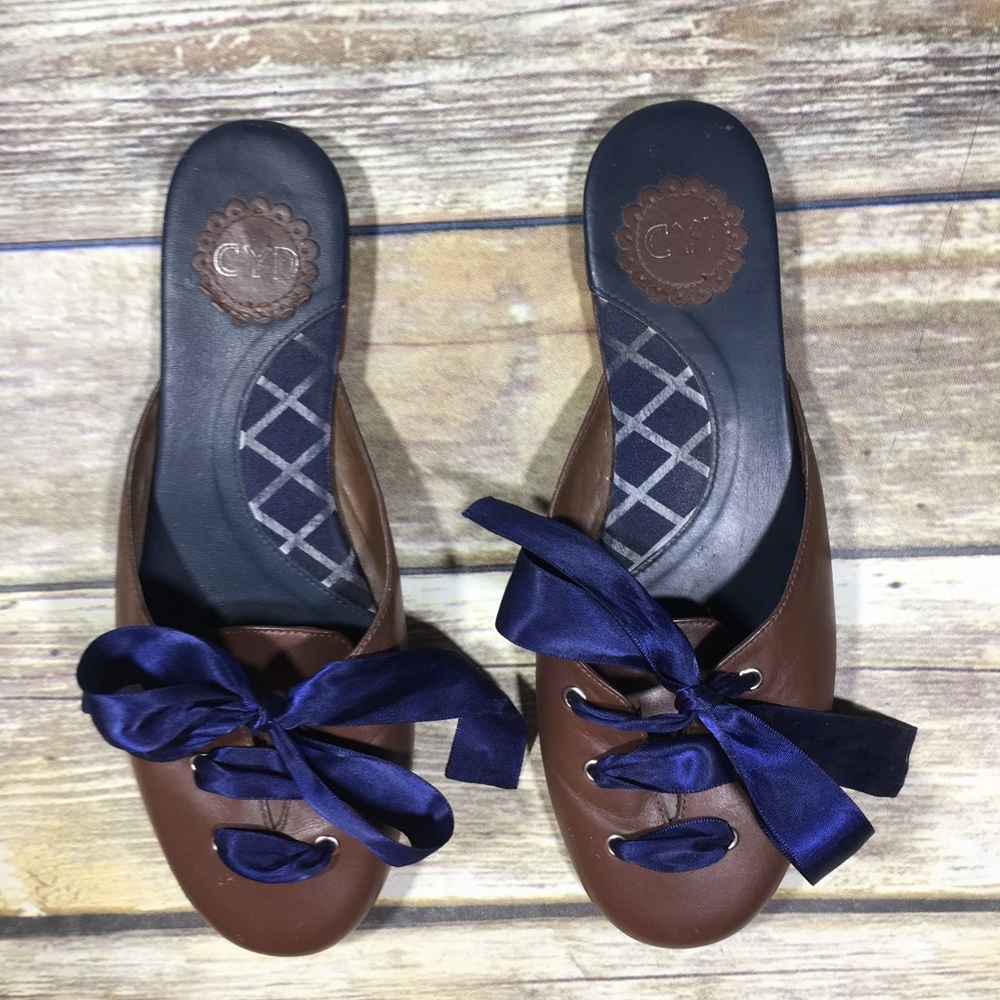 CYD by Cydney Mandel Leather Ballet Flat Mules